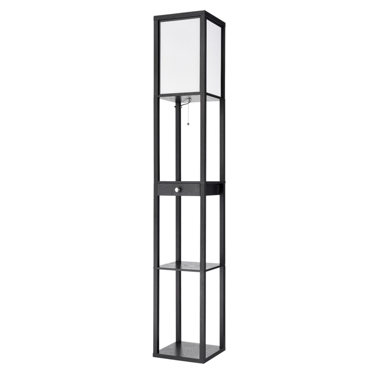 Lumion 8092/1F COMFI LN25 черный/белый, дерево/текстиль Торшер Е27 1*60W 220V PRACTIC фото