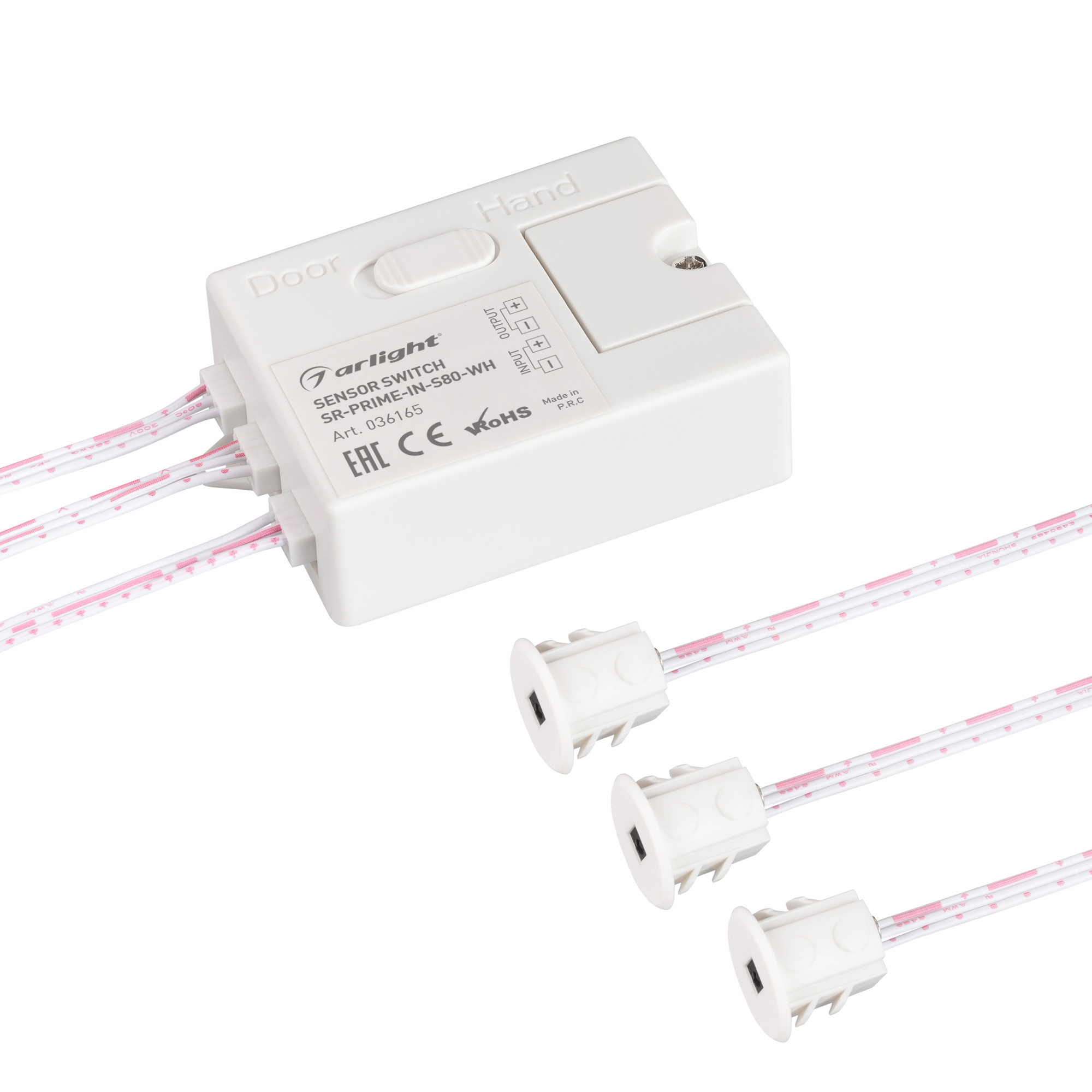 Arlight ИК-датчик SR-PRIME-IN-S80-WH (12-24V, 96-192W, DOOR/HAND) (IP20 Пластик, 2 года) фото