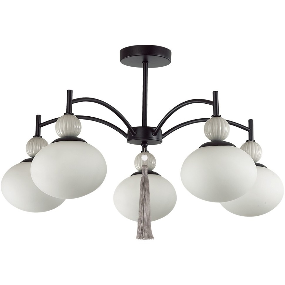 Lumion 8273/5C NEOCLASSI черный, серый/белый металл, керамика/стекло Люстра потолочная Е14 5*40W 220V GLORIYA фото