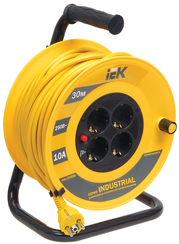 IEK Катушка УК30 с т/з 4 места 2Р+PЕ/30м 3х1,0 мм2 