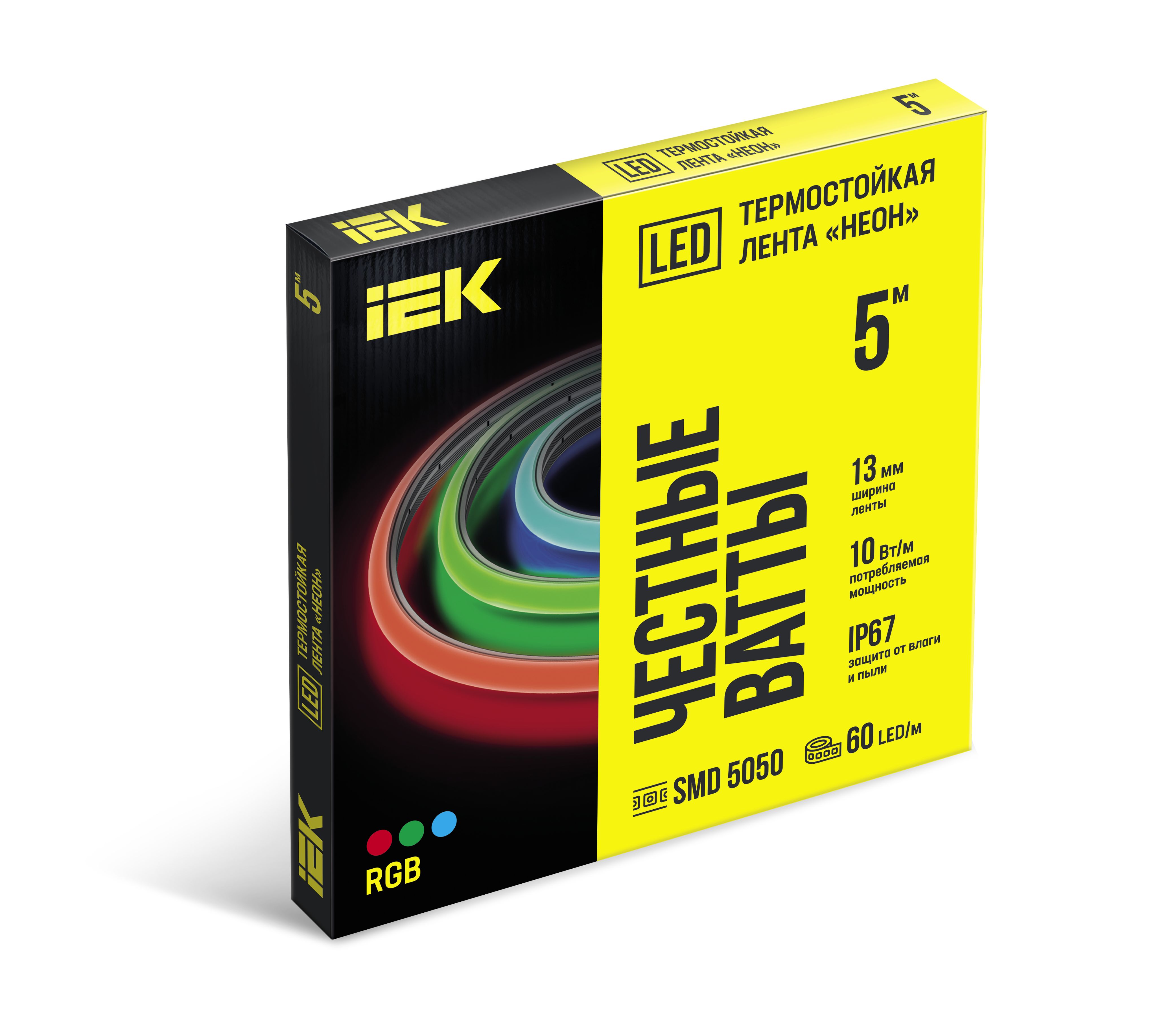 IEK Термонеон 5м 5050-60LED 10Вт/м IP67 13мм 24В RGB фото