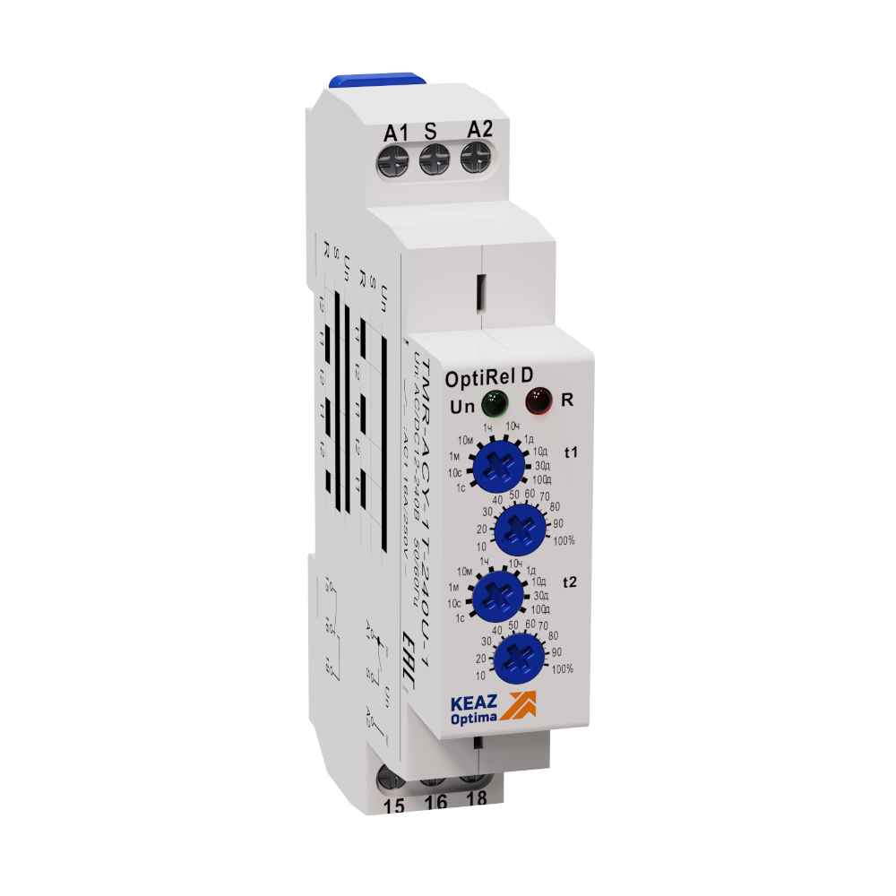 КЭАЗ Реле времени OptiRel D TMR-ACY-1T-240U-1 циклическое 16А 1СО 12-230АС/DC. фото