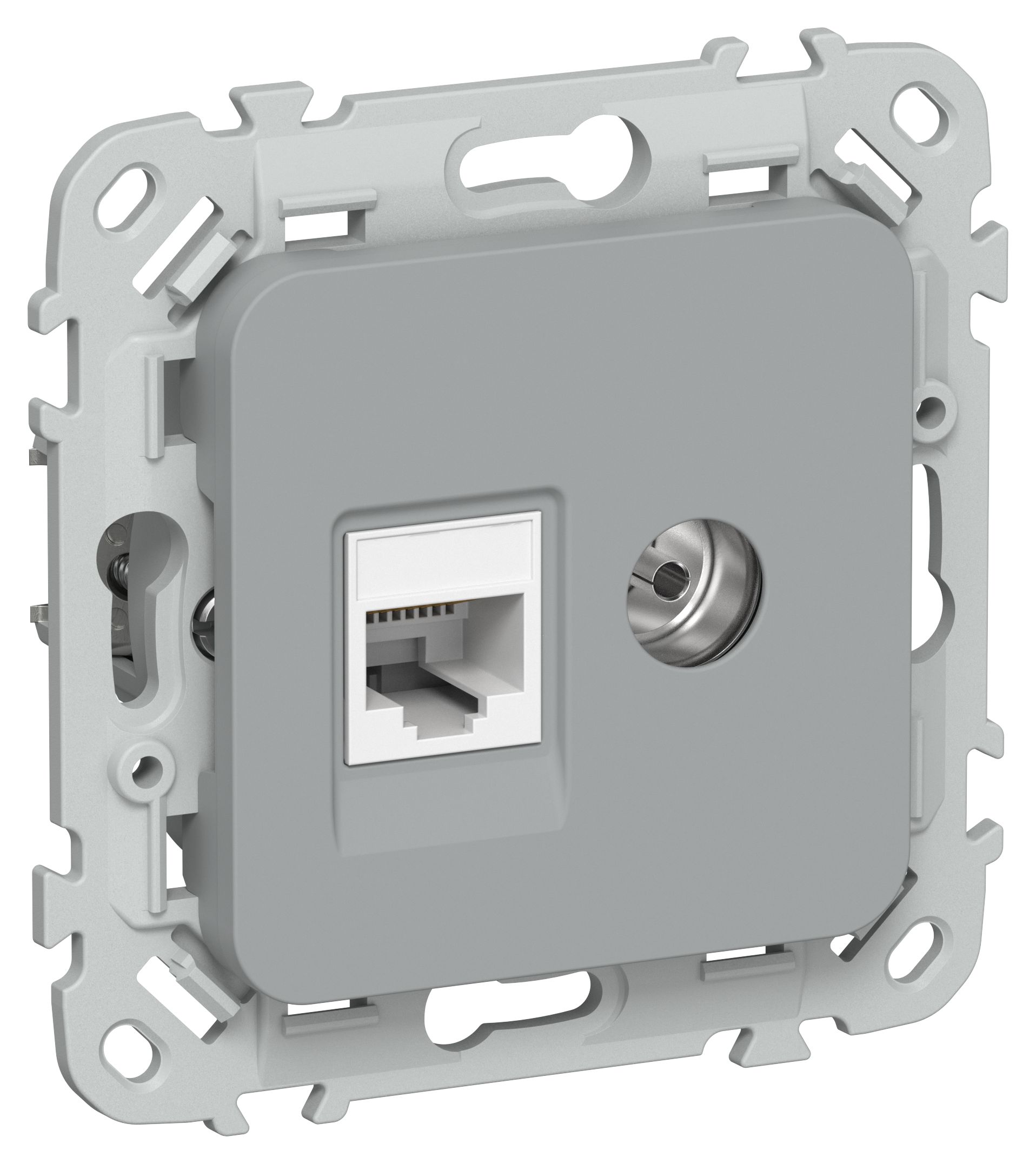 IEK FLITE Серый Розетка 2-местная RJ45/TV категория 5Е UTP фото