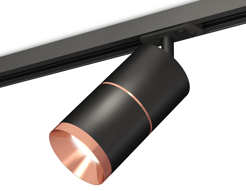Ambrella Комплект трекового светильника XT7402040 SBK/PPG черный песок/золото розовое полированное MR16 GU5.3 (A2537, C7402, A2073, C7402, N7035) фото