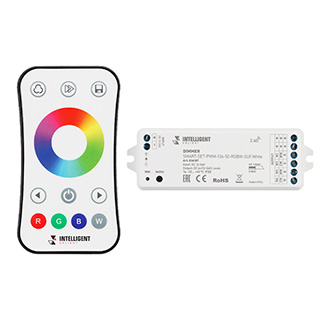 Arlight INTELLIGENT ARLIGHT Диммер SMART-SET-PWM-104-52-RGBW-SUF White (12-24V, 4x4A, ПДУ RING 10кн, 2.4G) (IARL, IP20 Пластик, 5 лет) фото