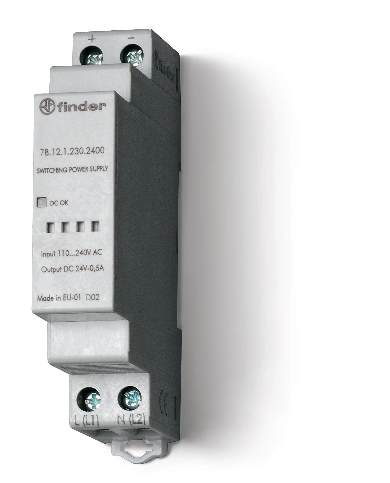 Finder Импульсный источник питания; вход 110...240В AC; выход 24В DC, 12Вт; модульный, ширина 17.5мм; степень защиты IP20 фото