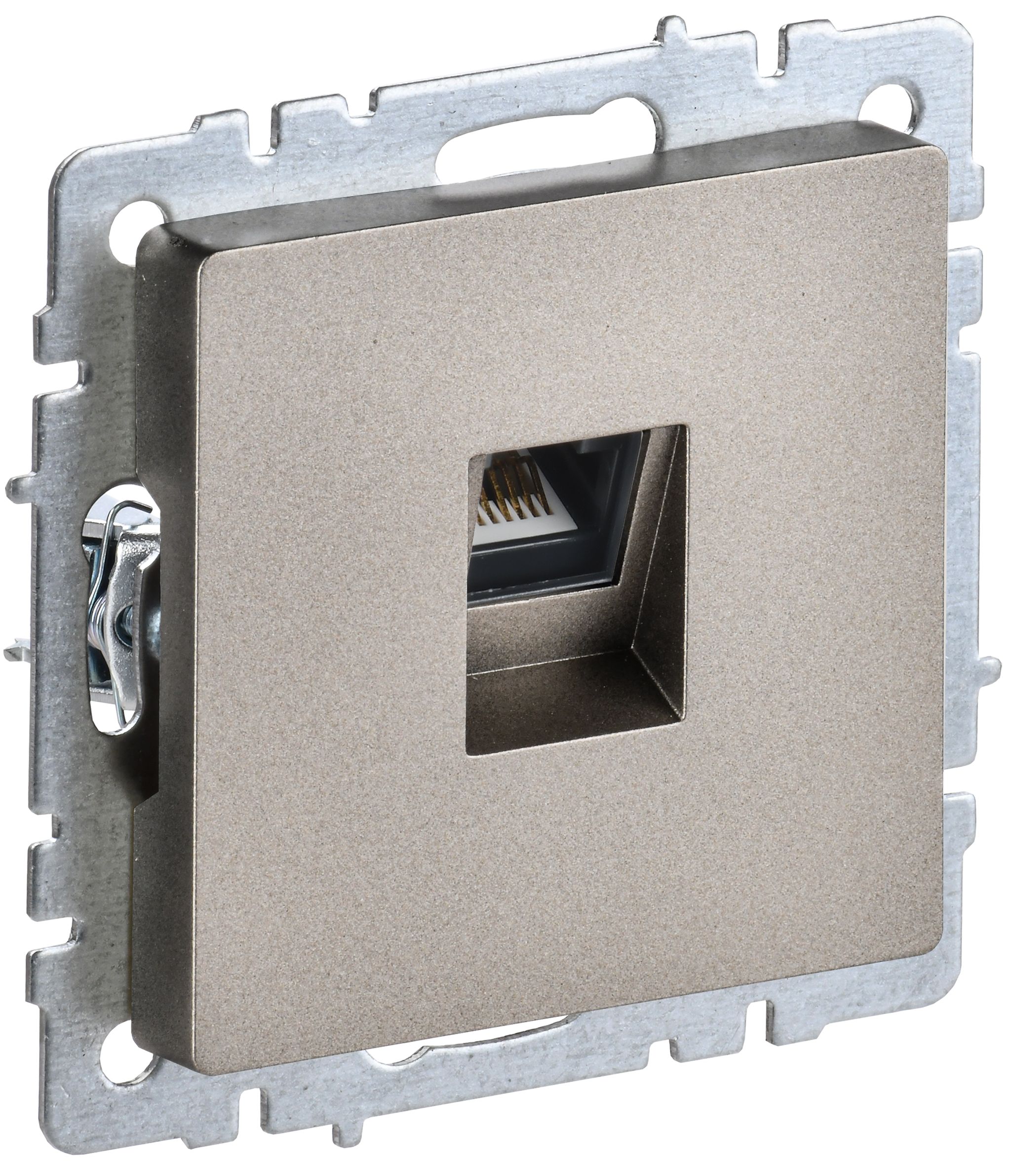IEK BRITE BASE Шампань Розетка комп. RJ45 кат.5E РК10-БрШ шампань фото