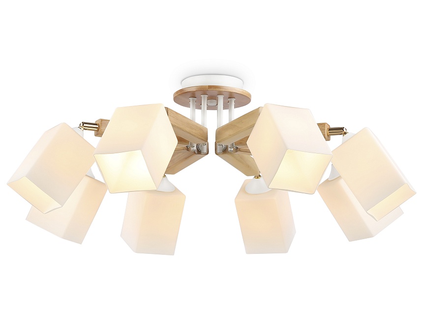 Ambrella Подвесная люстра TR9522/8 WH/GD/FR белый/золото/белый матовый E27*8 max 40W D790*260 фото