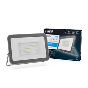 Gauss Прожектор Qplus 50W 4250lm 6500K 200-240V IP65 графитовый LED фото
