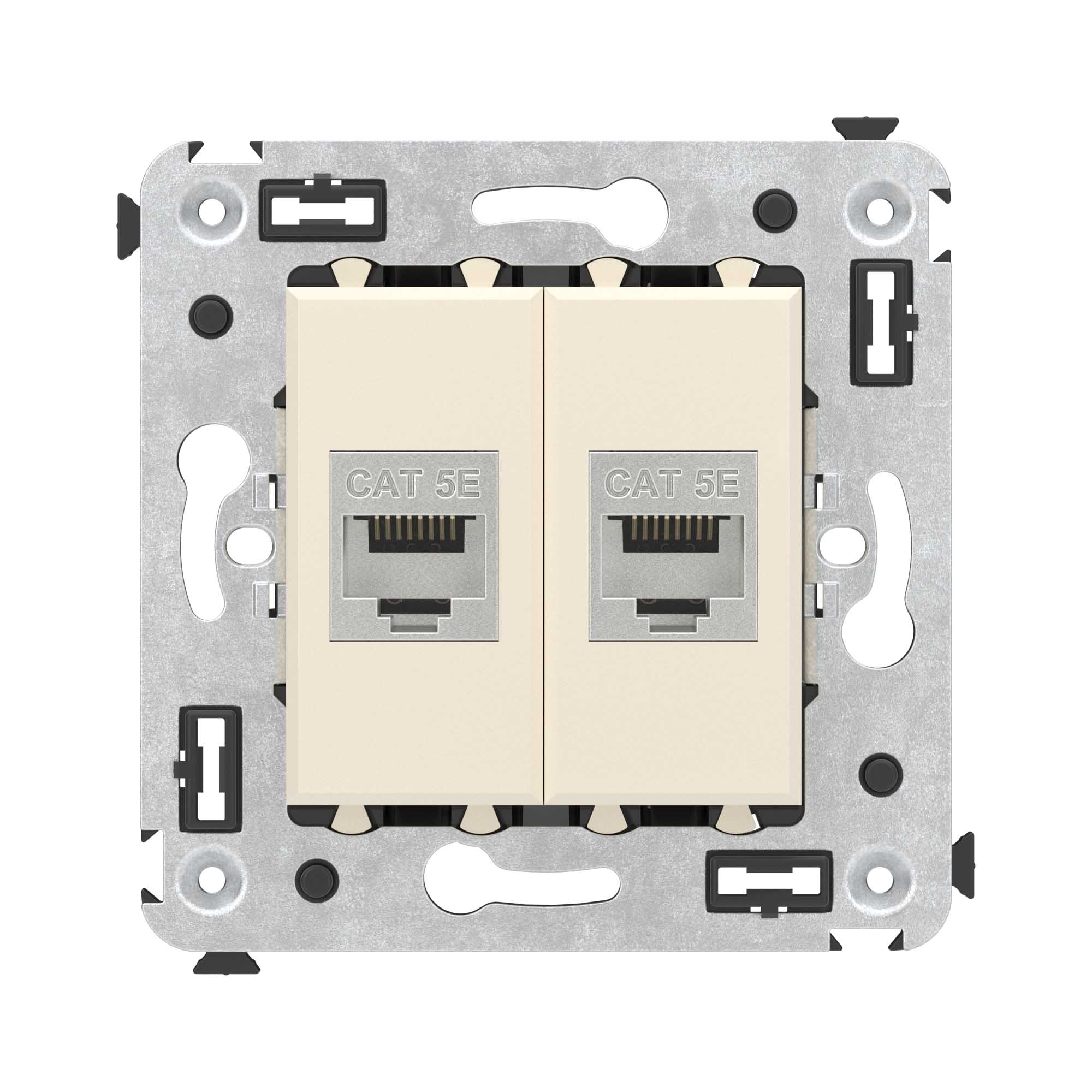 DKC Avanti Компьютерная розетка RJ-45 без шторки в стену, кат.5e двойная экранированная, 