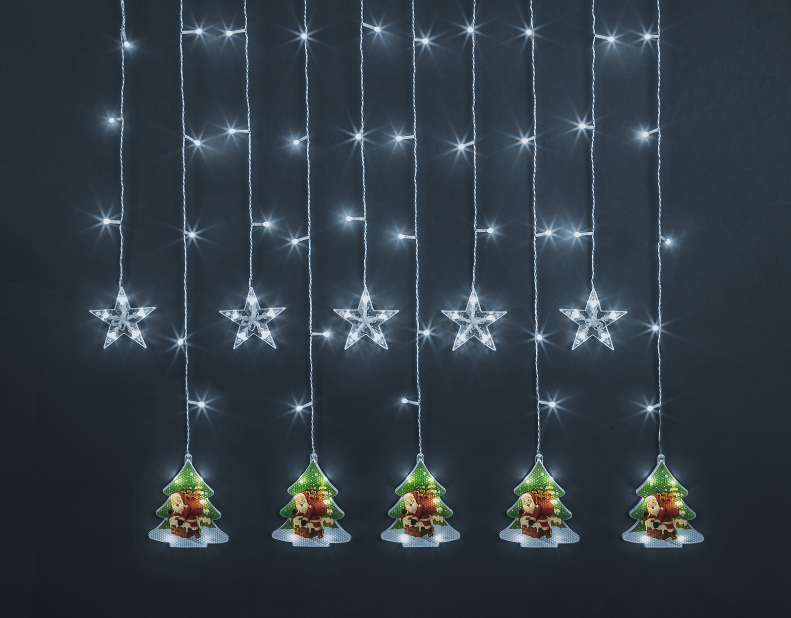Гирлянда Navigator NGF-D037-05 (бахрома звезды и елки CW 3*0.6м IP20) (24/1/1)