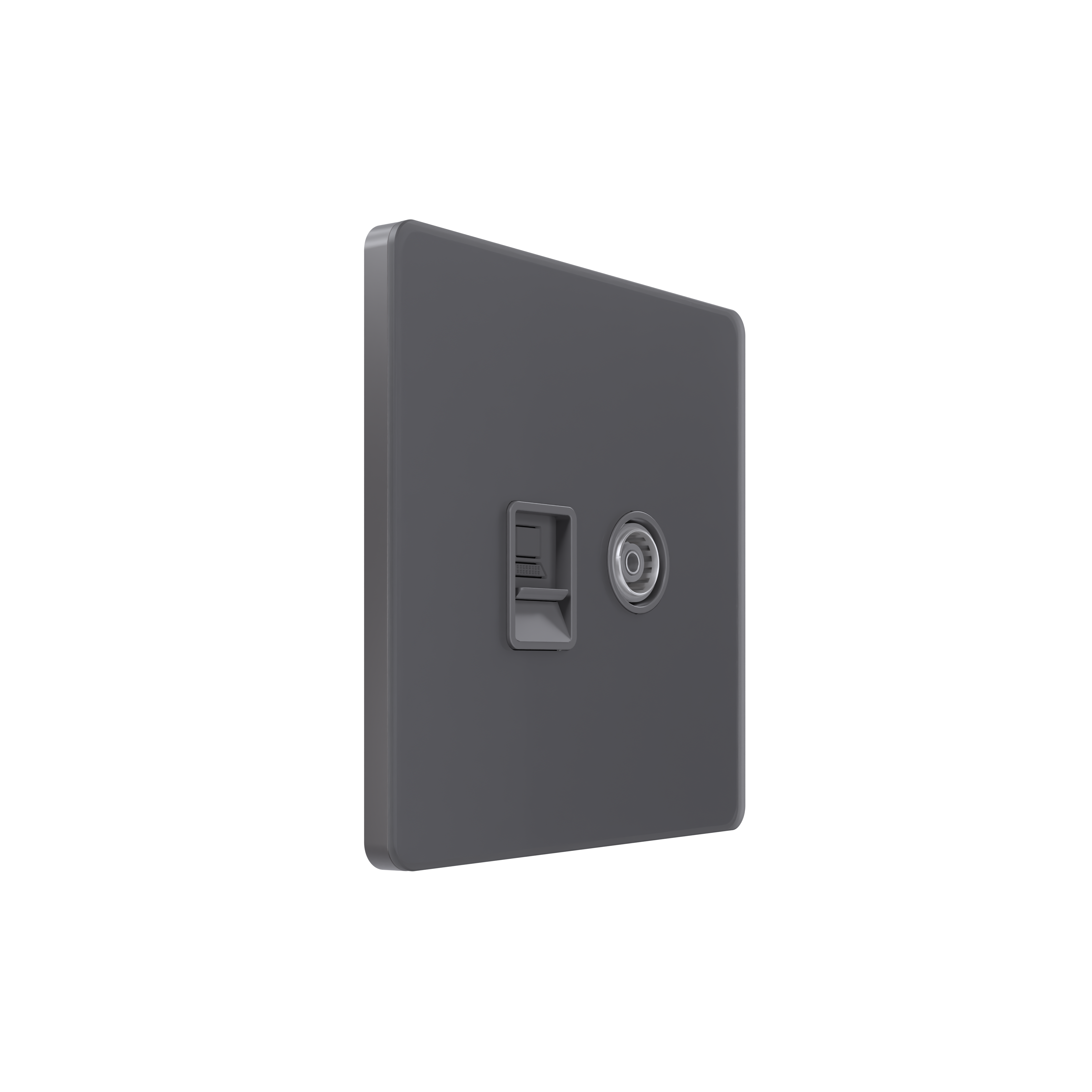 Systeme Electric Systeme Infinity Вулканический пепел Розетка информационная TV/FM и RJ-45 кат.5е фото