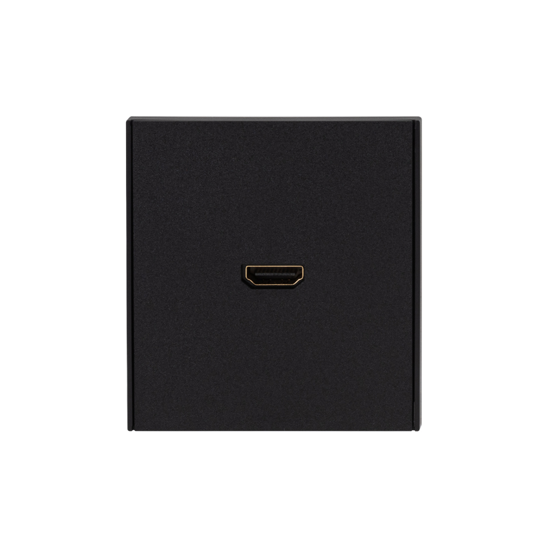 KRANZ STRONG Розетка HDMI с/у антрацит , с 1-пост. рамкой фото