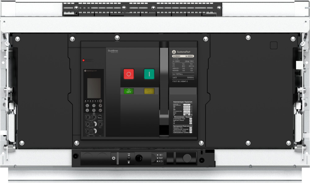 Systeme Electric SystemePact ACB Воздушный Автоматический выключатель 63H 6300A 3P 6.0H ВЫК,ВП MCH+MX+XF AC230V фото