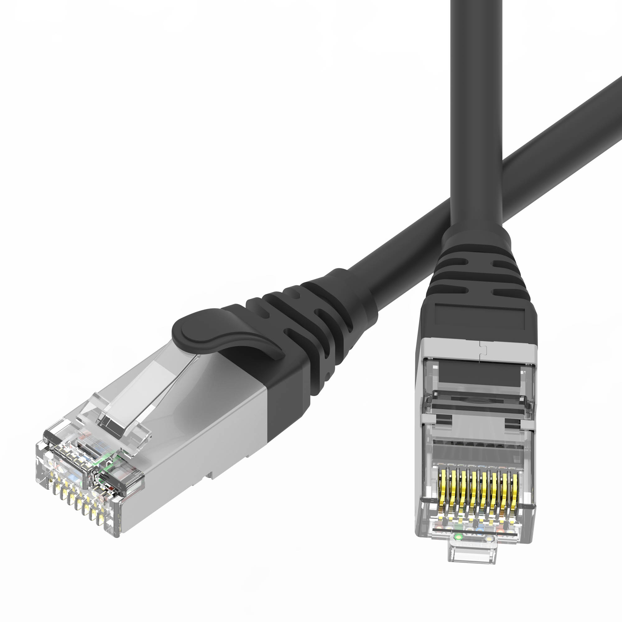 DKC Патч-корд экранированный SLIM CAT6 U/FTP 4х2, 28 AWG, LSZH, чёрный, 3м фото