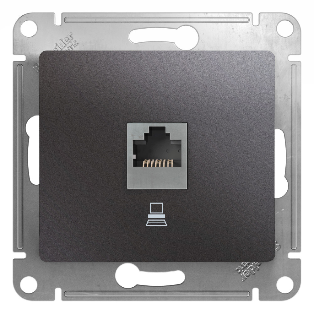 Systeme Electric Glossa Графит Розетка компьютерная RJ45 кат.5E фото