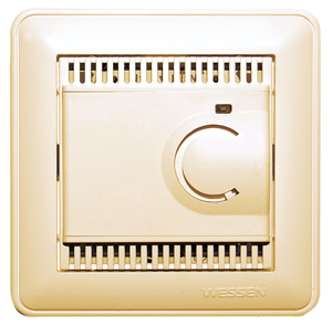 Systeme Electric Wessen 59 Беж Регулятор теплого пола с датчиком +5 до +50°C, 10А (в сборе, с рамкой) фото
