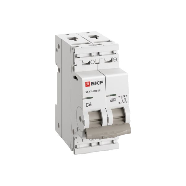 EKF Автоматический выключатель ВА 47-63N DC 2P 6А (C) 6kA PROXIMA фото