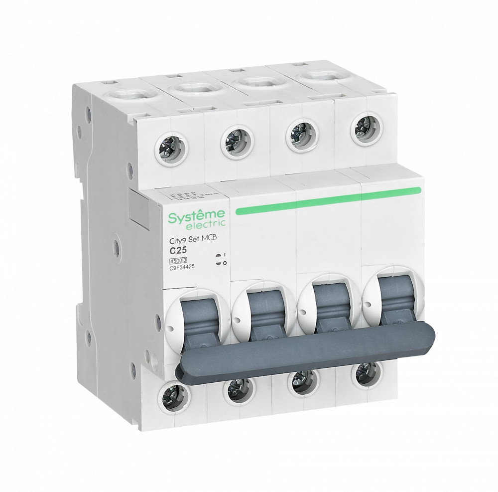 Systeme Electric City9 Set Автоматический выключатель (АВ) С 25А 4P 4.5kA 400В фото