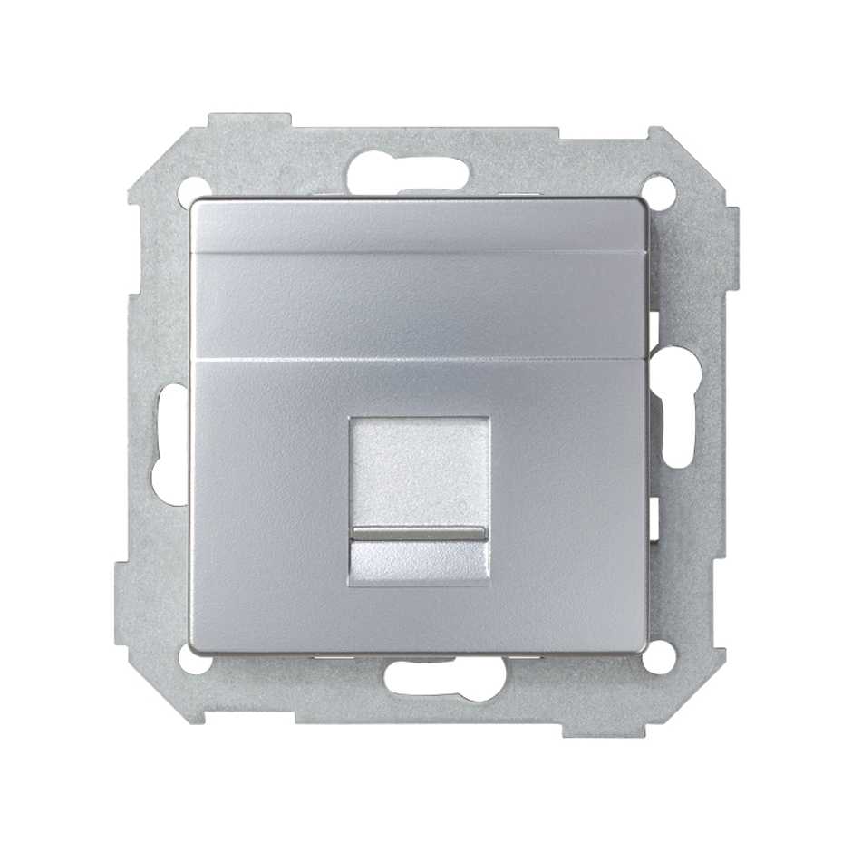 Simon 75 Мех Алюминий Адаптер на 1 RJ-45 75540-, 75541-, 75528-, 75544-39 АМР фото