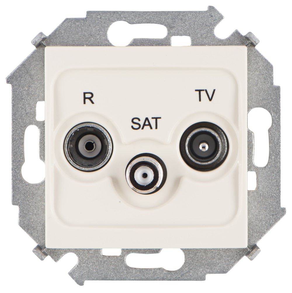 Simon 15 Бежевая Розетка R-TV-SAT одиночная, винт.зажим фото