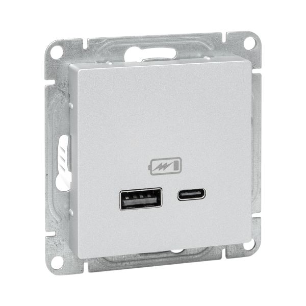 EKF Механизм розетки USB-A+С, алюминий Эпика фото