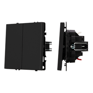 Arlight Механизм звонкового выключателя двухклавишный SWT-NOBE-MKR2-SFPL-BK (230V, 10A) (Черный оникс) фото