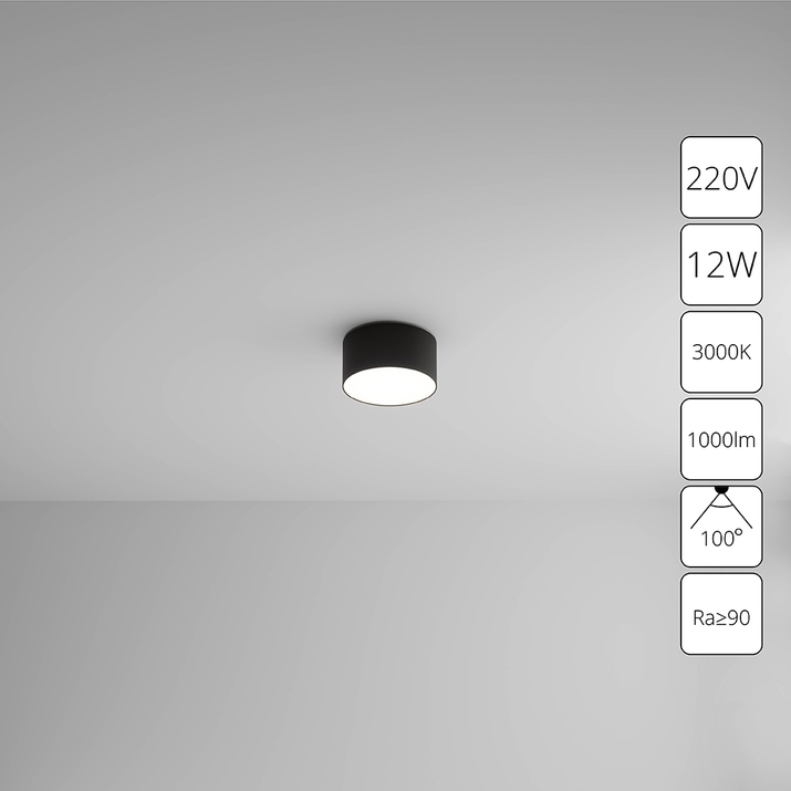 Arte Lamp A7312PL-1BK СВЕТИЛЬНИК ПОТОЛОЧНЫЙ FADO 115мм 12Вт 960Лм 3000К фото