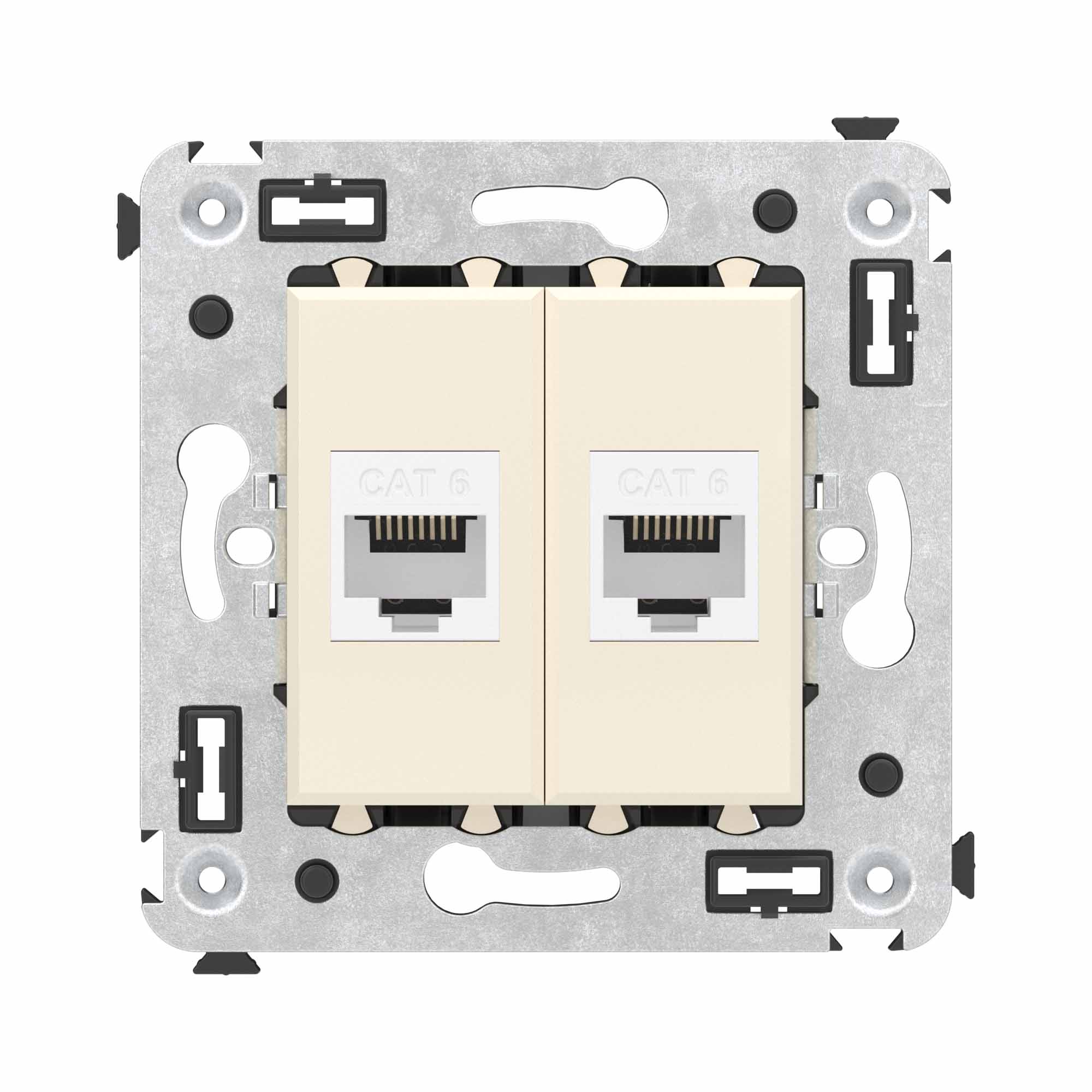 DKC Avanti Компьютерная розетка RJ-45 без шторки в стену, кат.6 двойная, 