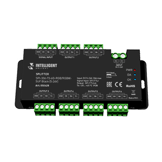 Arlight INTELLIGENT Сплиттер SPI-306-73-6G-RGB/RGBW-SUF Black (5-24V) (IARL, IP20 Металл, 5 лет) фото
