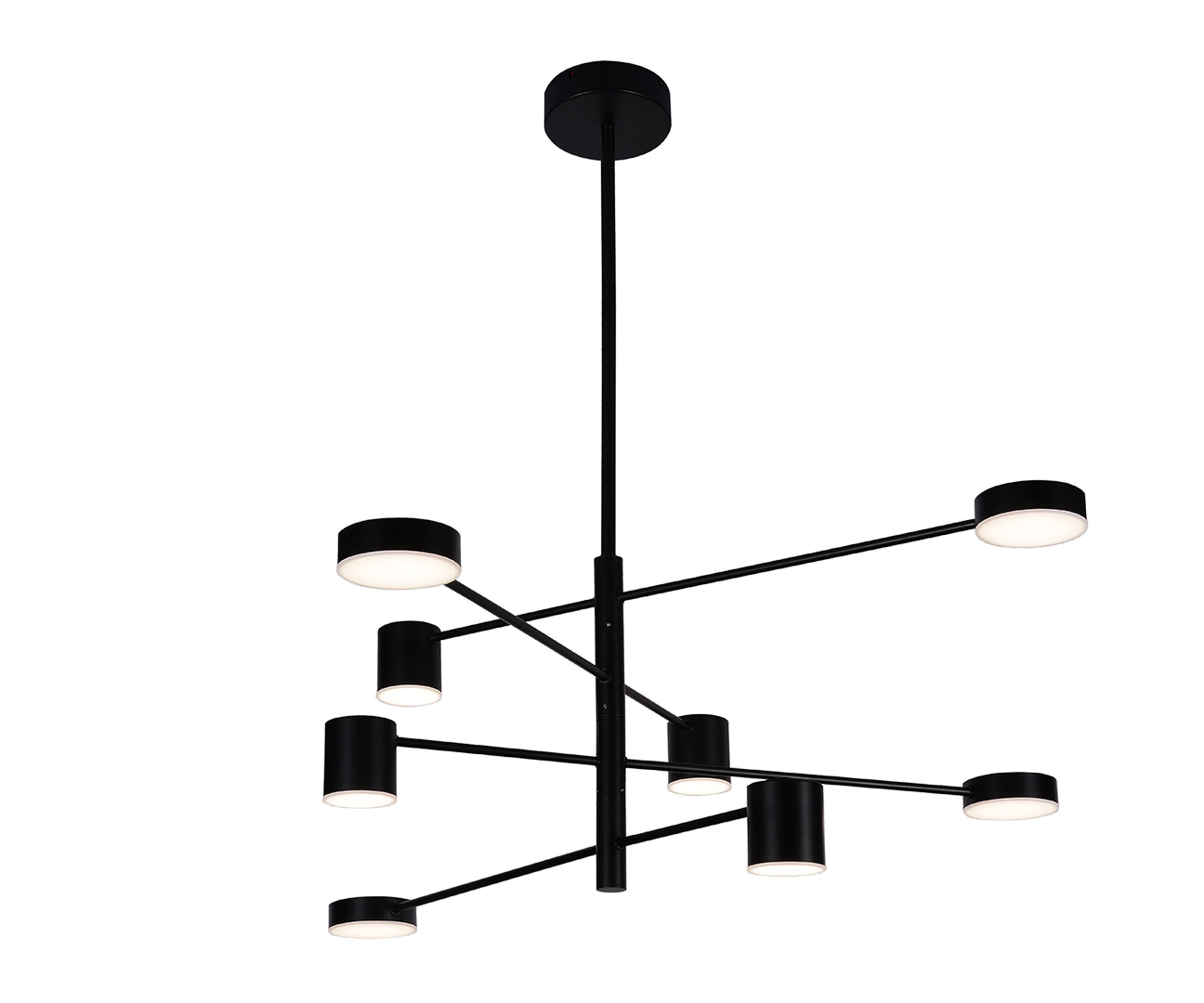 Kink Light 07650-8D,19(3000K) Люстра диммируемая Мекли черный d100 h90 Led 4*12w+4*16w (3000K) фото