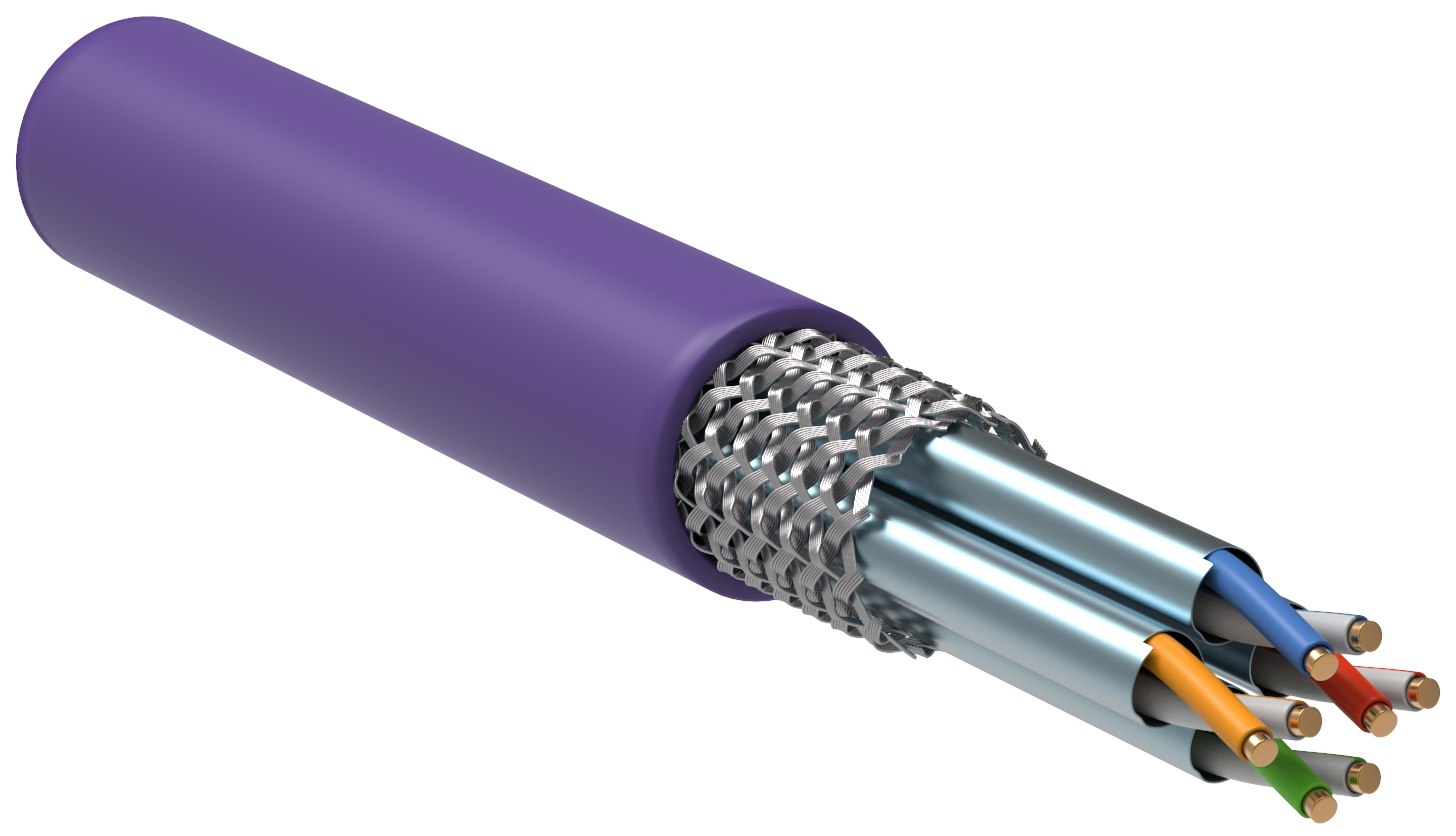 IEK ITK Витая пара S/FTP категория 7 4х2х23AWG solid LSZH нг(А)-HF фиолетовый (305м) фото