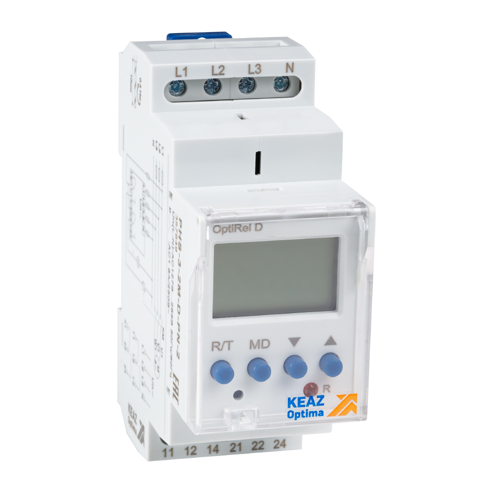 КЭАЗ Реле контроля фаз OptiRel D PHS-3-2M-D-PP-2 цифровое 3Ф 2СО. фото