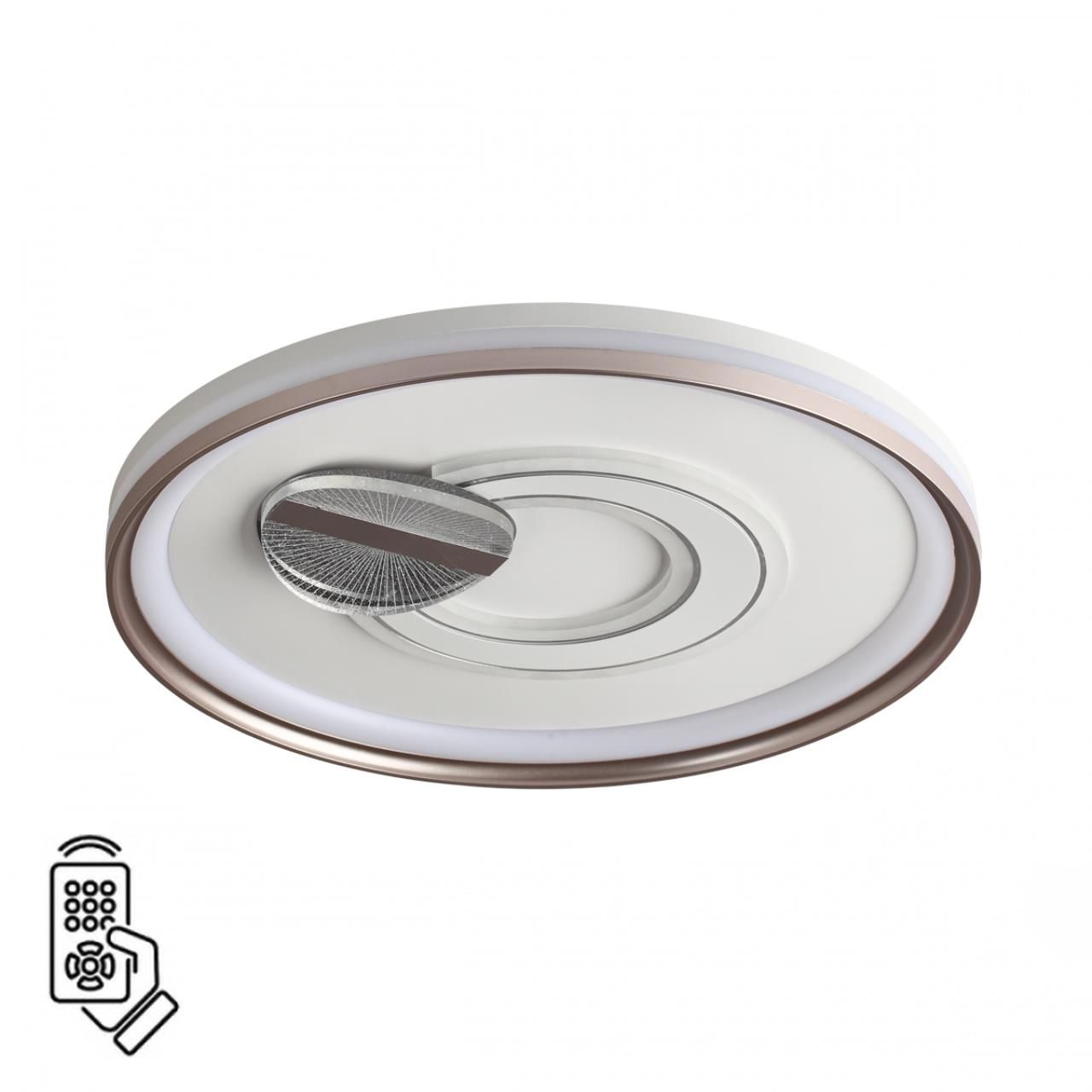 Sonex 7787/85L PIKO LED SN Светильник металл/белый/бронза LED 85Вт 3000-6500K D495 IP20 пульт ДУ GEMINI фото