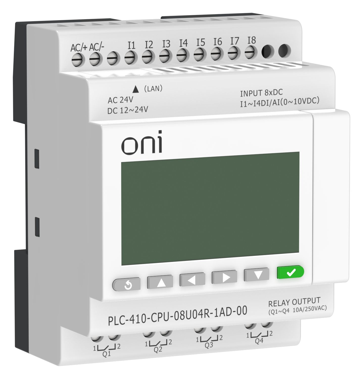IEK ONI ПЛК 410 Модуль ЦПУ 4 DI 4 UI 4 RO 24В DC или AC EP с экр фото