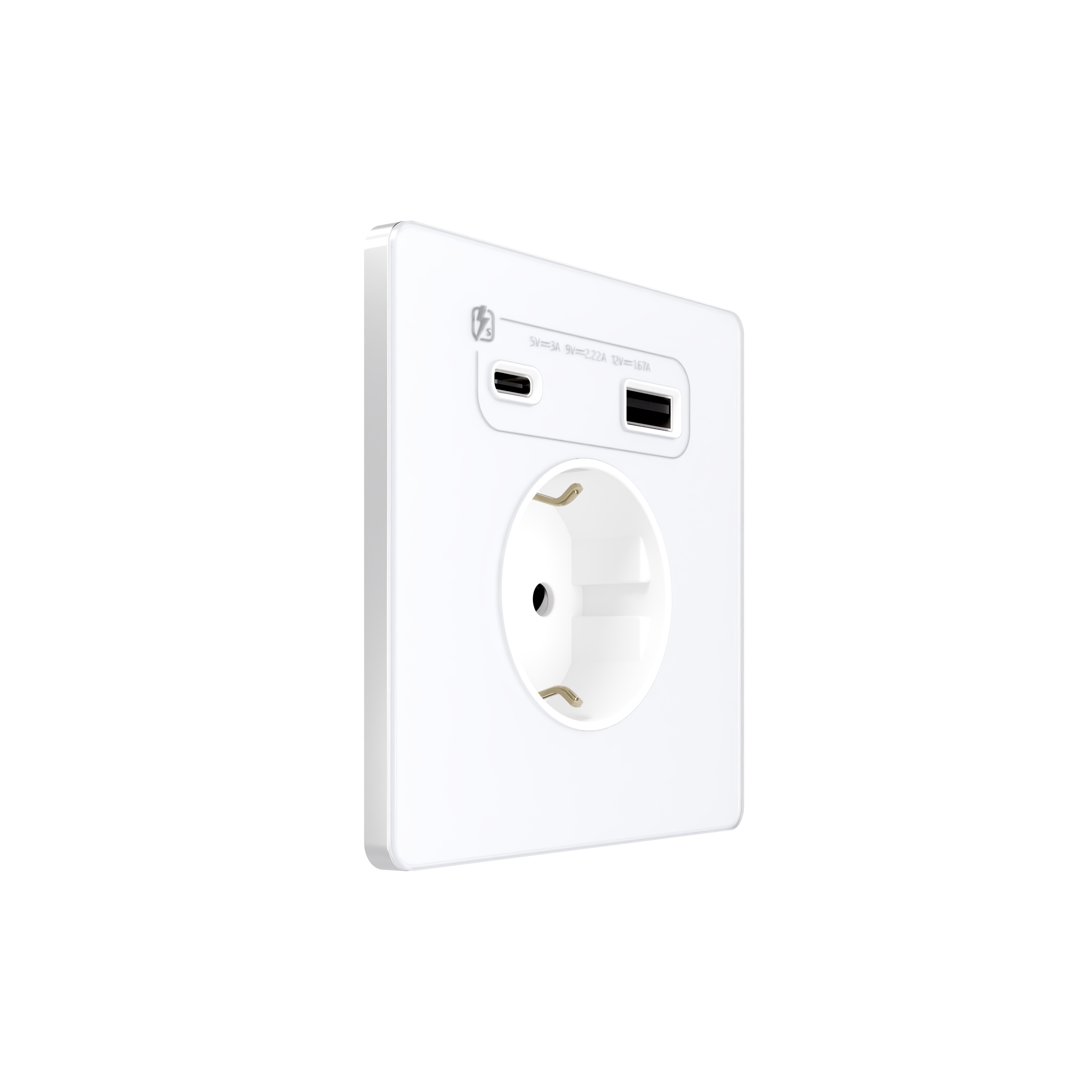 Systeme Electric Systeme Infinity Арктический лед Розетка с заземлением со шт. с USB А+С 20Вт фото