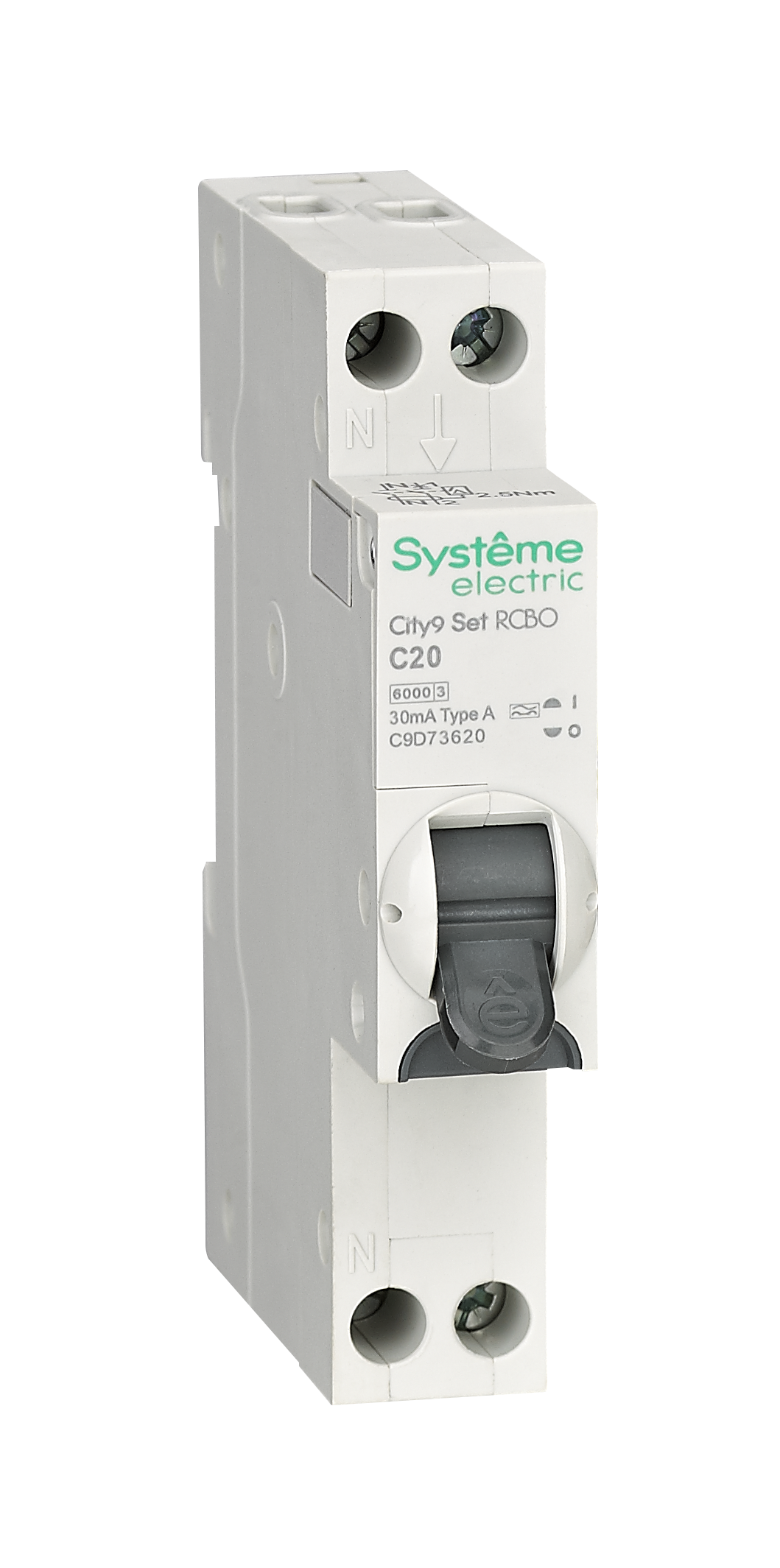 Systeme Electric City9 АВДТ 1П+Н C20 6000A 30мА A 18мм фото