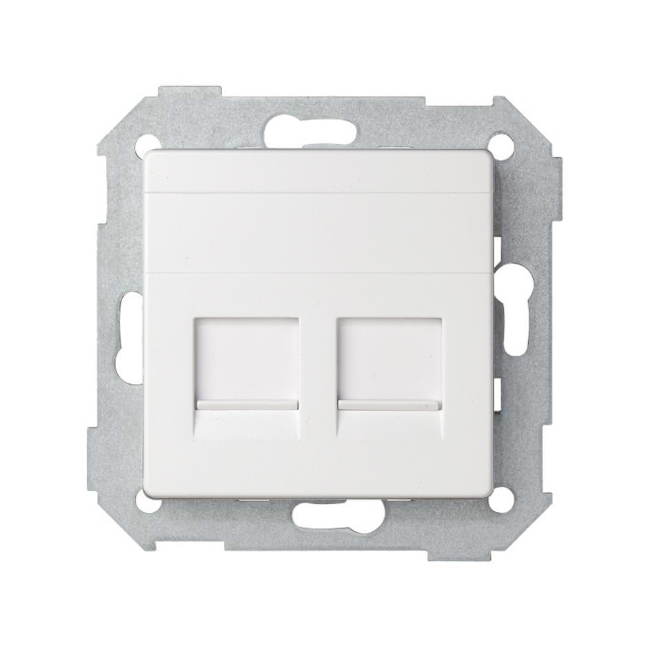 Simon 75 Мех Белый Адаптер на 2 RJ-45 75540-, 75541-, 75528-, 75544-39 АМР фото