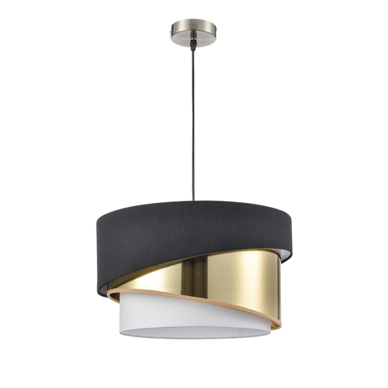 Lumion 8041/3 MODERNI LN24 никель/черный/золото/белый, металл/текстиль Подвесной светильник Е27 3*60W 220V INDIRA фото