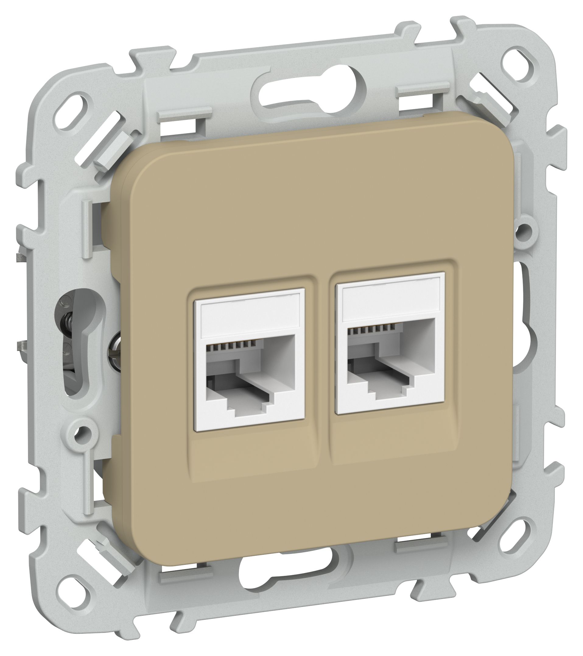 IEK FLITE Хаки Розетка 2-местная компьютерная RJ45 категория 5Е UTP фото