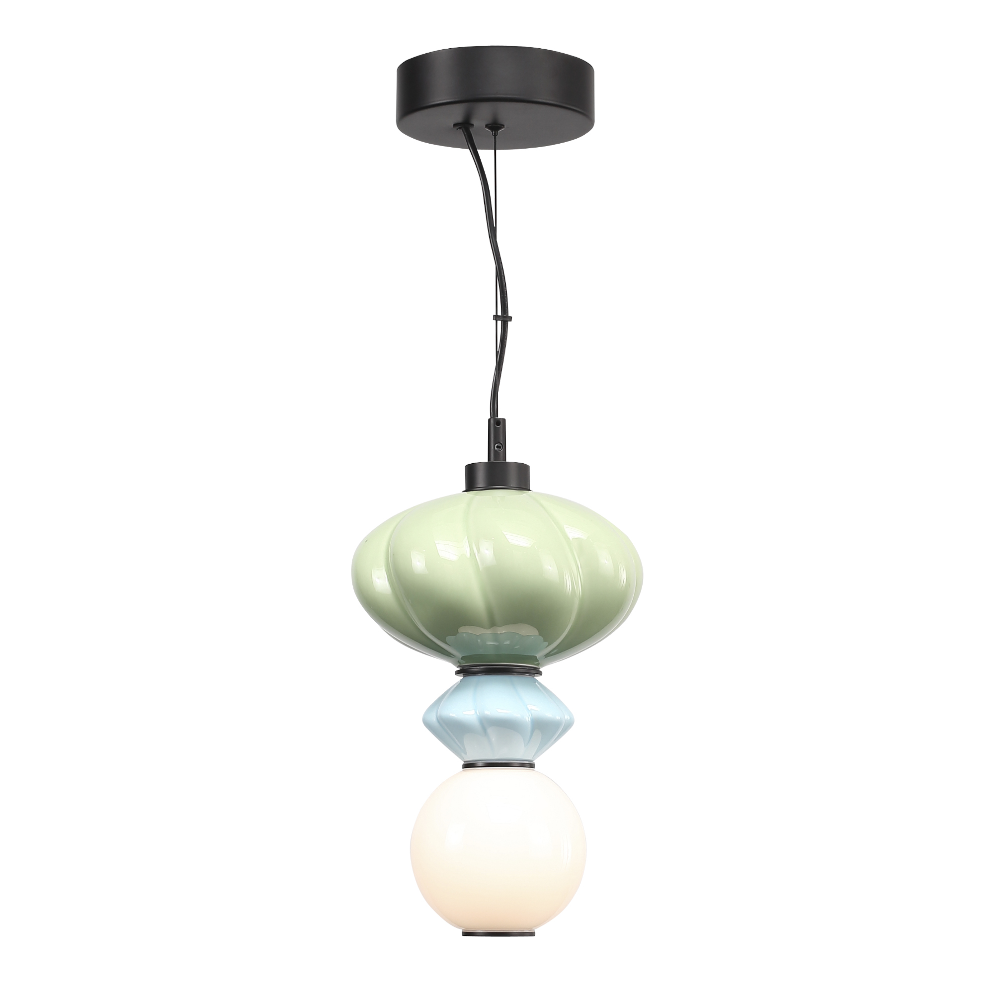 ST LUCE SL6134.403.01 Светильник подвесной черный/зелёный, синий, опаловый LED 1*8W 3000K фото