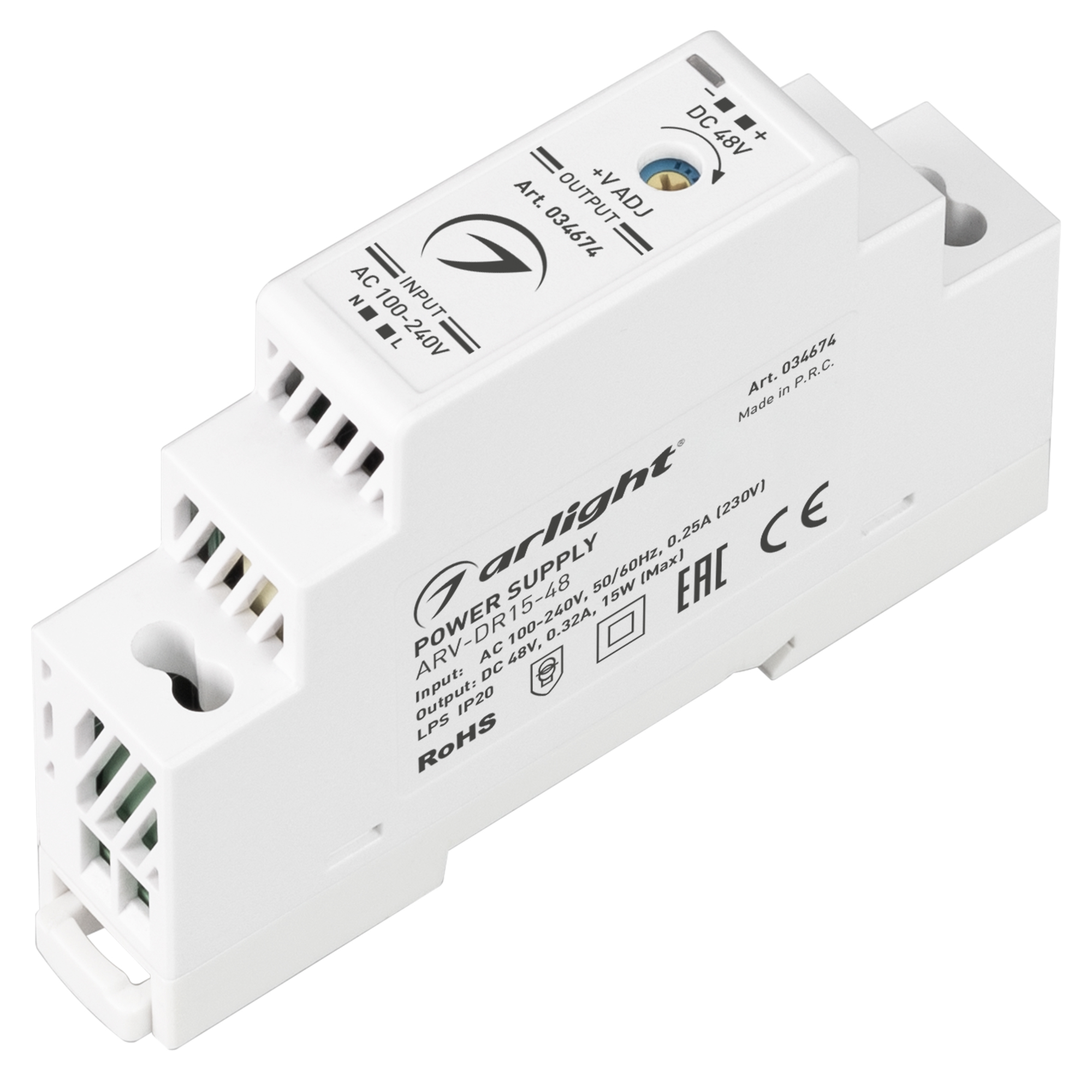 Arlight Блок питания ARV-DR15-48 (48V, 0.32A, 15W) (IP20 DIN-рейка) фото