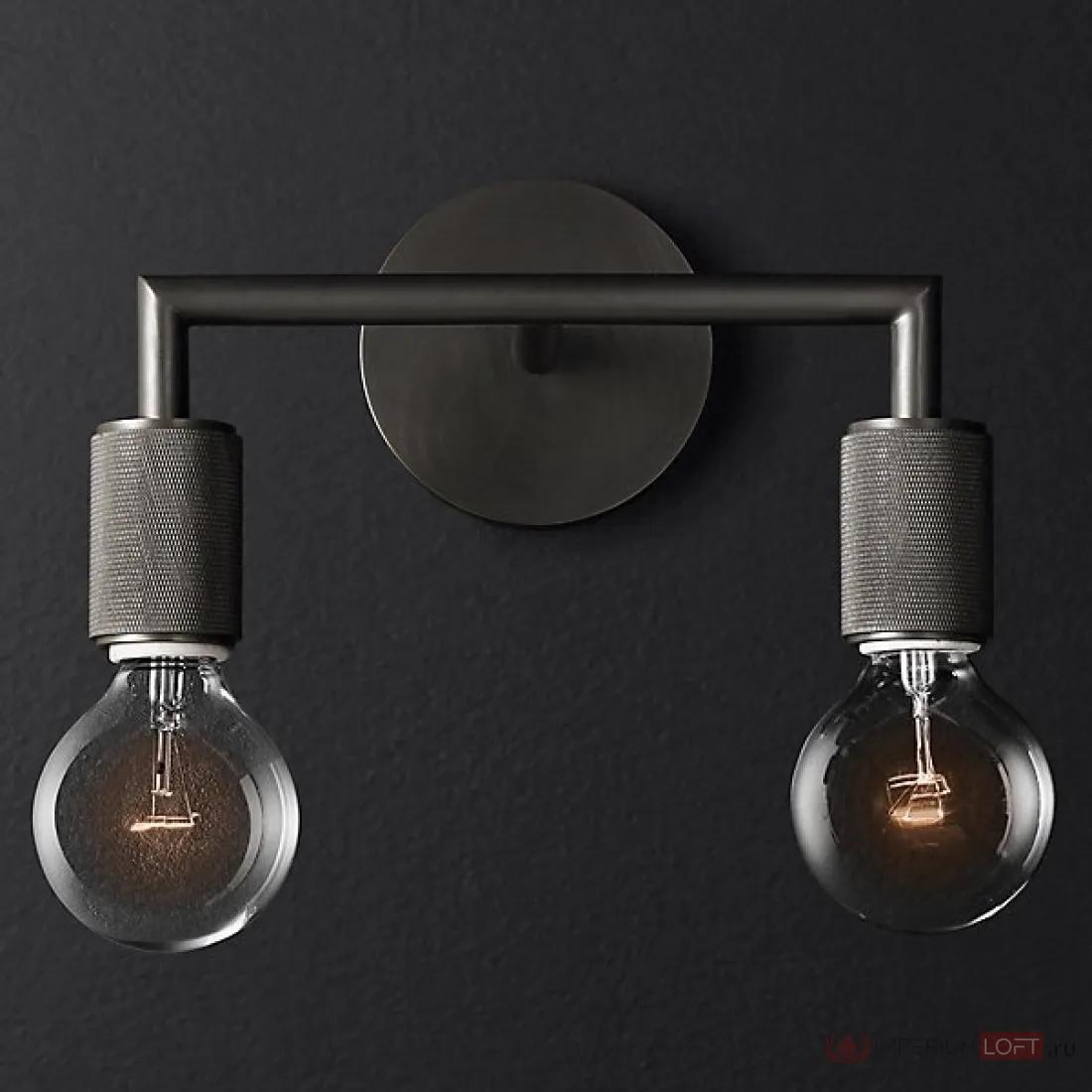 ImperiumLoft Бра RH Utilitaire Double Sconce Black фото