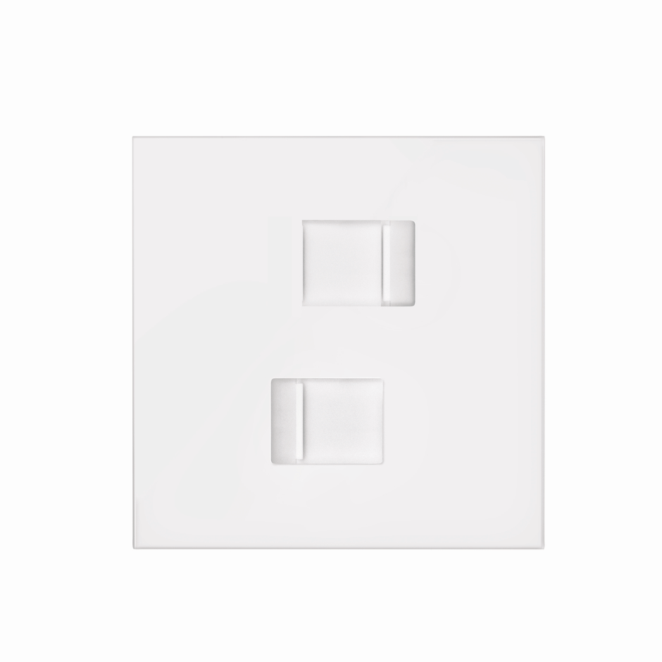 Simon 100 Белый матовый Кит 1 пост, фронт. Накладка на 2 розетки RJ45 фото