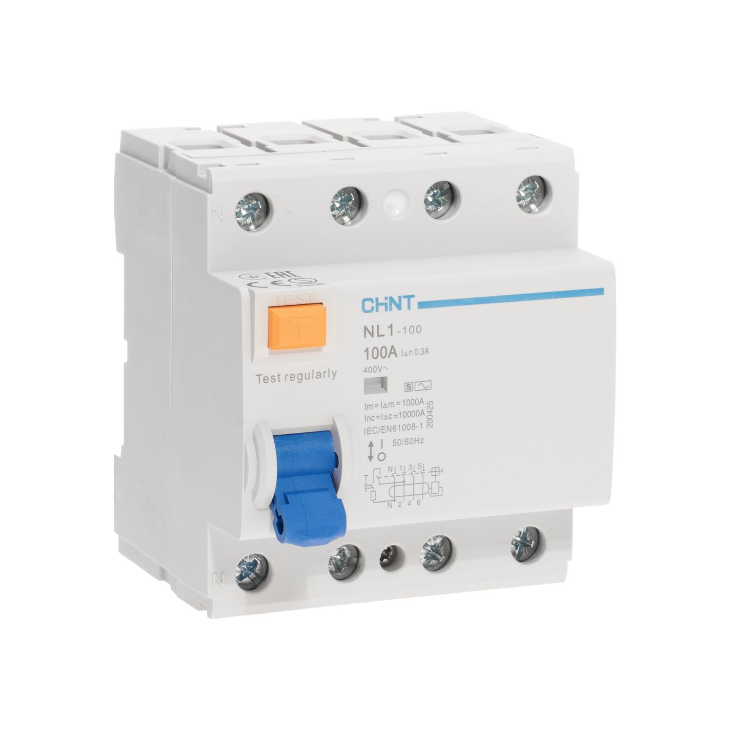 CHINT УЗО NL1-100 S 4P 100A 300mA 10kA тип AC (R) фото