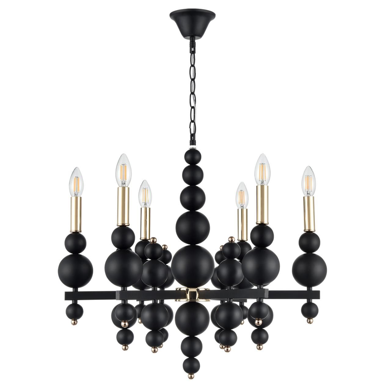 Lumion 8106/6 MODERNI LN25 черный/золото, металл Люстра Е14 6*40W 220V NANA фото