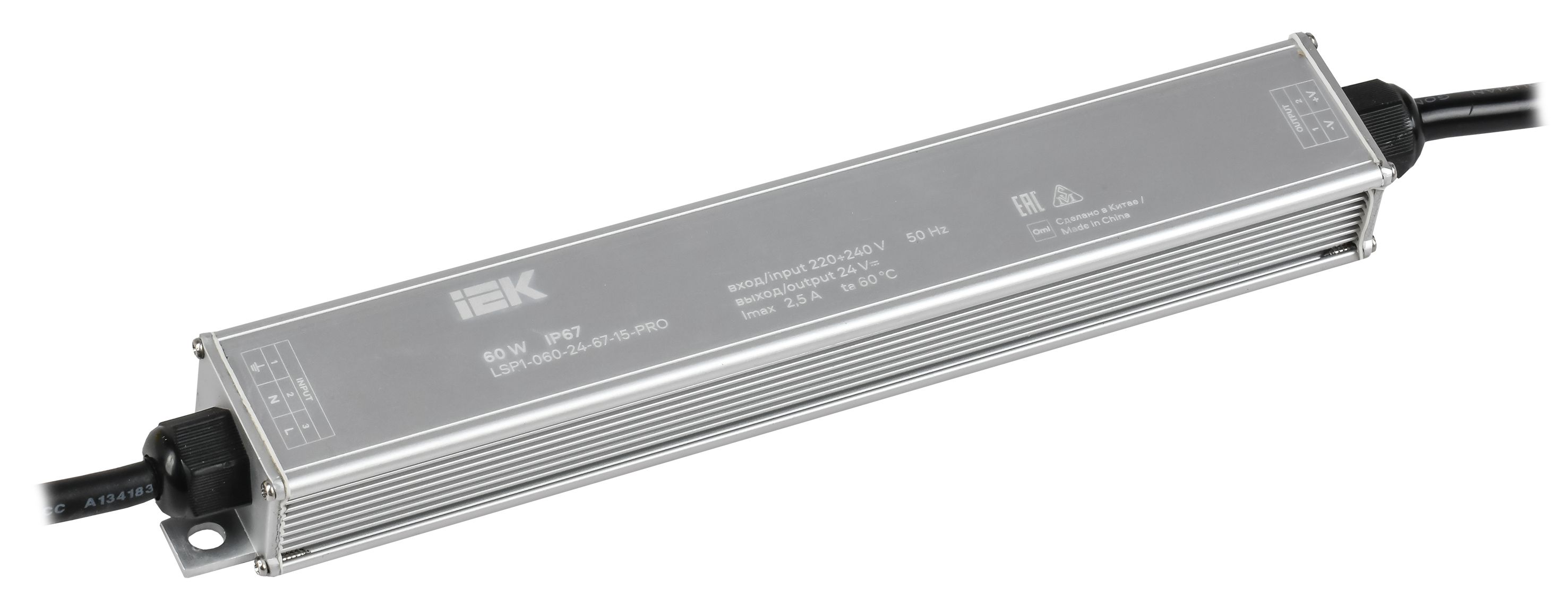 IEK Драйвер LED ИПСН-PRO 60Вт 24В блок - шнуры IP67 фото