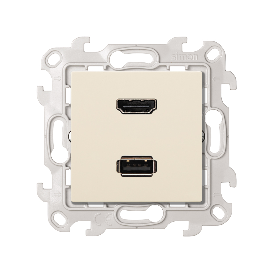 Simon 24 Слоновая кость Коннектор HDMI+USB 2.0 фото