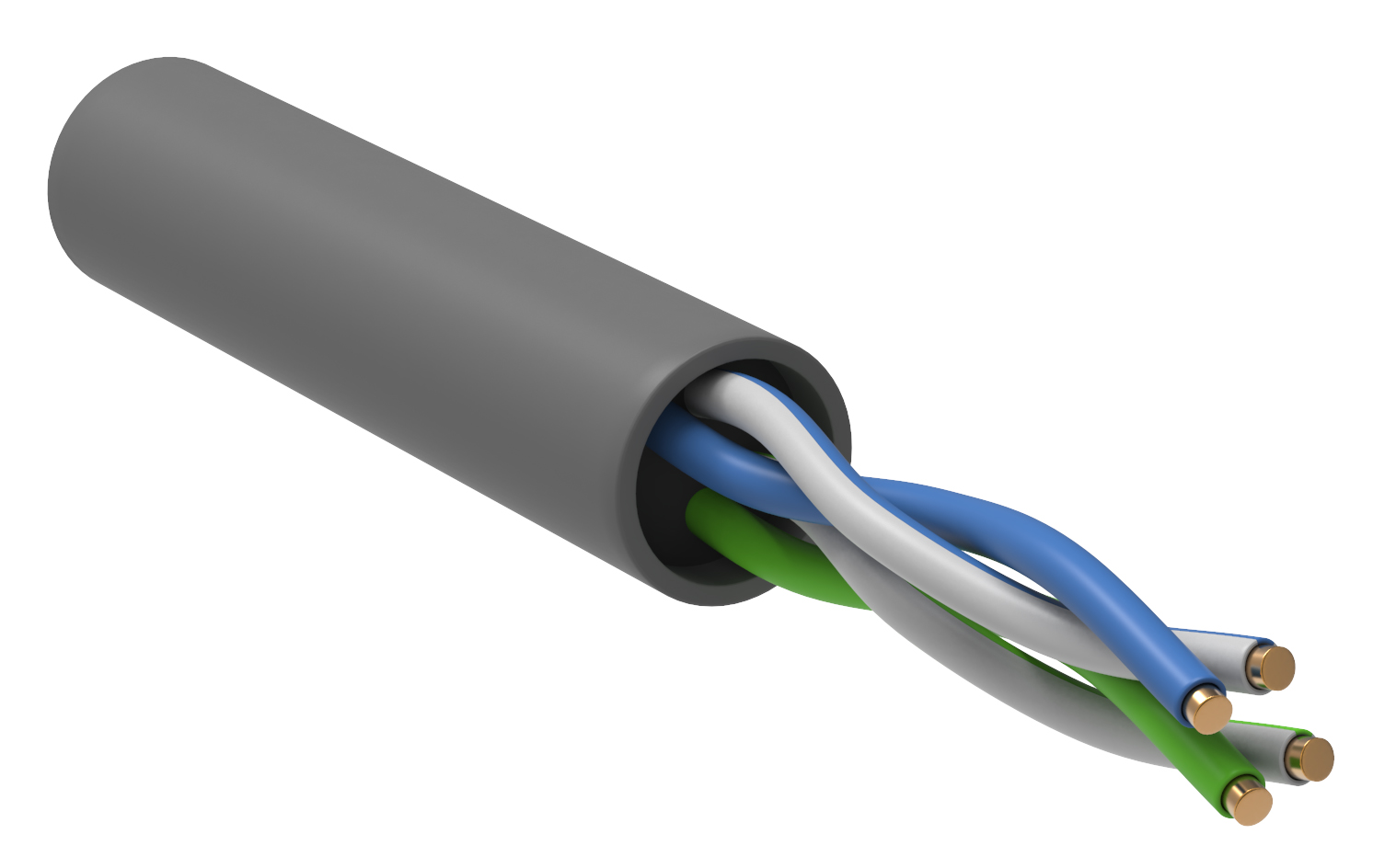 IEK ITK Кабель связи витая пара U/UTP, кат.5E 2х2х24AWG solid, PVC, 500м, серый фото