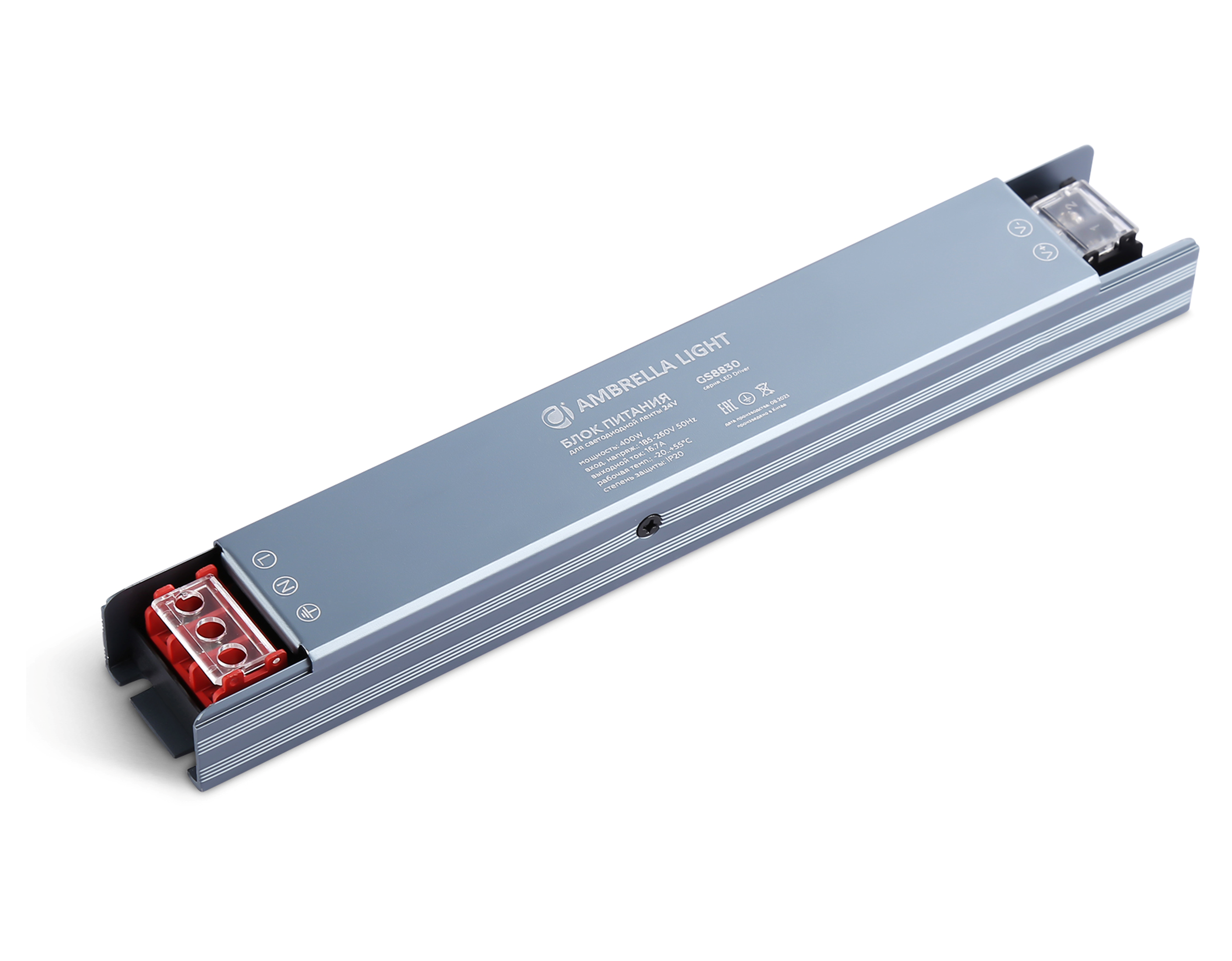 Ambrella Блок питания для светодиодной ленты 24V 16.7A 400W IP20 185-260V 235*35*22 GS8830 фото